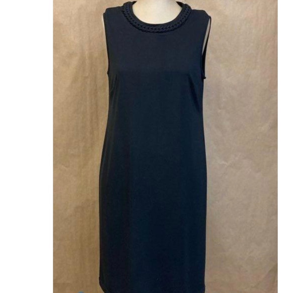 DKNY Women’s Black Braided Neckline Sleeveless Dress NWT Size 2